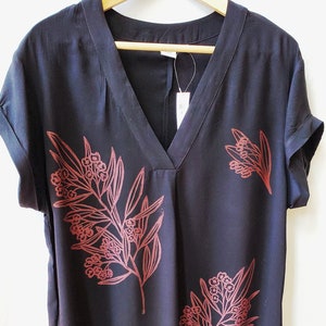 Handprinted A'ali'i  Black Gap dress