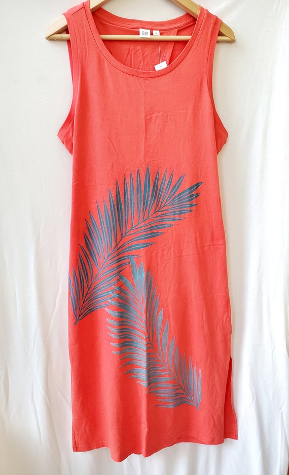 red palm leaf dress Mint Velvet Cream Beige Blend Palm Print Midi Dress | Size 8 | Red | Sleeveless