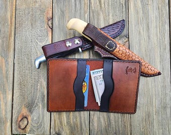 Cartera de cuero para hombre hecha a mano