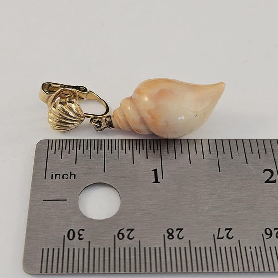 Vtg Avon Shell Dangle Earrings - image 8