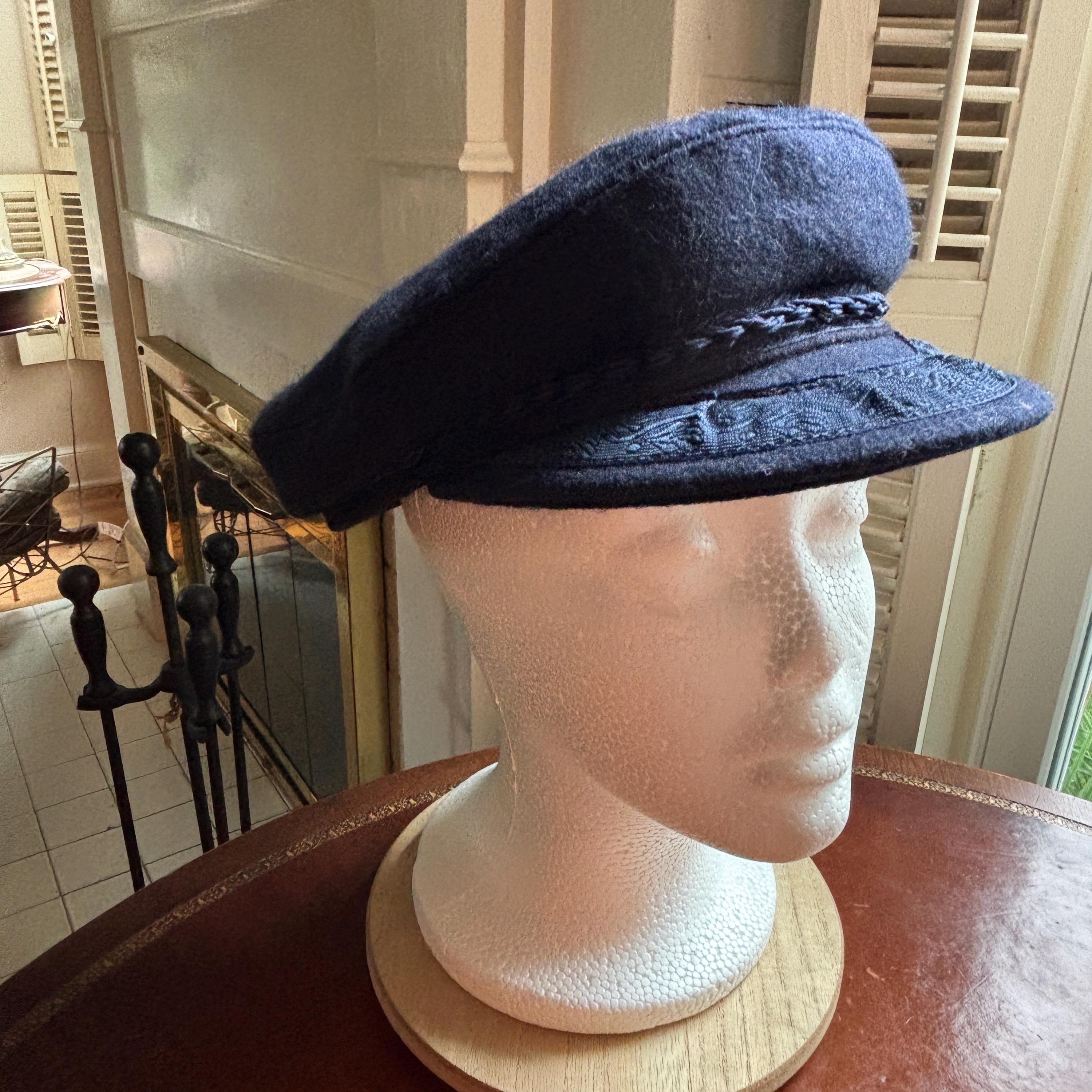 Vintage ギリシャ製　フィッシャーマン　マリンキャスケット　帽子　ハット Vintage Navy Greek Fisherman Hat - Etsy