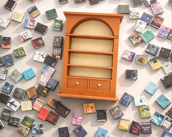 Mini Bookshelf with Tiny Books and Trinkets