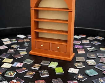 Mini Bookshelf with Tiny Books and Trinkets