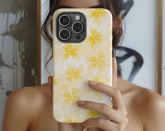 Custodia per telefono Plumeria - Custodia per telefono con fiori tropicali, Custodia per cellulare Plumeria, Regalo per lei, Custodia per telefono Hawaii, Grazioso accessorio per telefono, Custodia floreale
