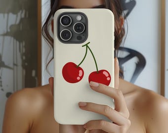 Cherry Phone Case, Cherry Design gift, iPhone Case, Cute Mobile Cover, Gift for Her, Phone Accessory, Fruit Phone Cover Gifts, Cherry vibes