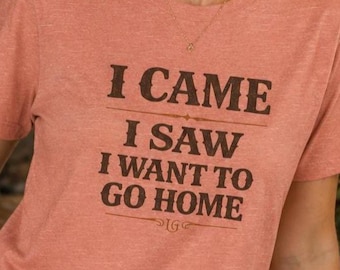 Camiseta "Vine, vi, quiero irme a casa" / Camiseta divertida para introvertidos / Camiseta "Batalla social" / Gráfico antisocial / Regalo de humor sarcástico