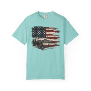 T-shirt met Amerikaanse vlag | T-shirt met bergmotief afbeelding 15