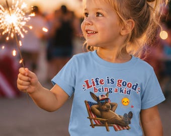 Americana Donkey-shirt voor kinderen | Patriottisch peuter-T-shirt, 4 juli Summer Fun