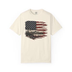 T-shirt met Amerikaanse vlag | T-shirt met bergmotief afbeelding 9