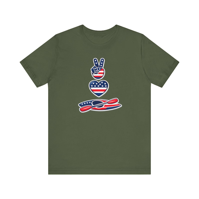 Camiseta de kayak con la bandera estadounidense / Camiseta para flotar en arroyos / Camiseta para la vida en el lago / Conjunto para flotar en el río / Camiseta patriótica de verano / Regalo de kayak para hombres y mujeres imagen 7