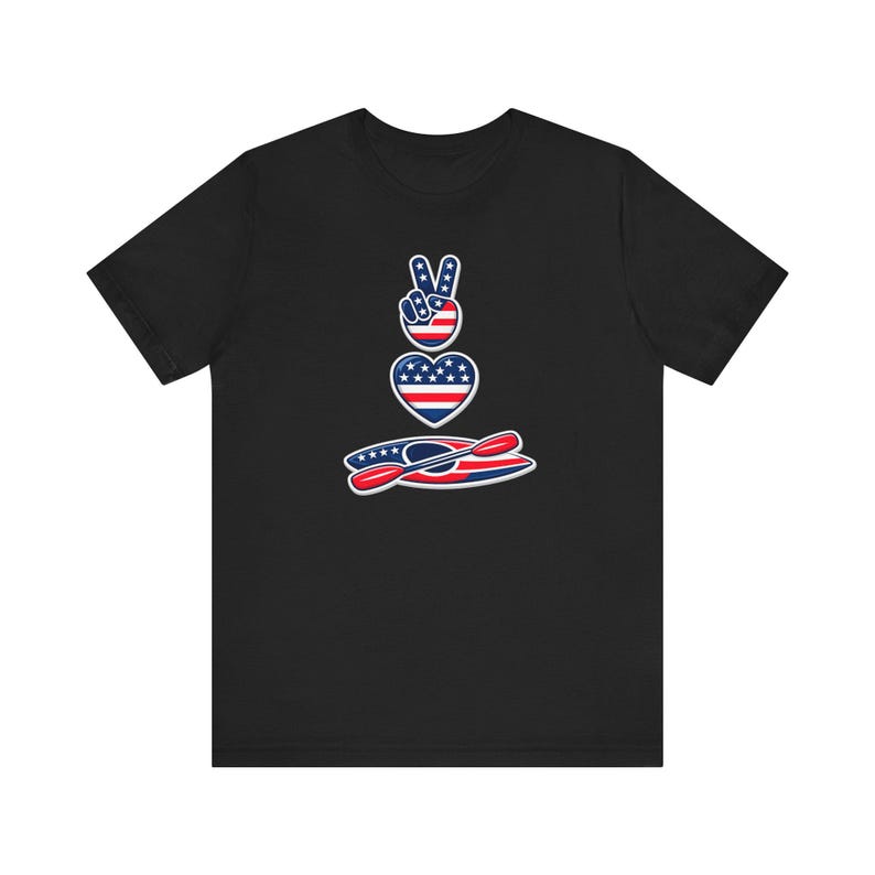 Camiseta de kayak con la bandera estadounidense / Camiseta para flotar en arroyos / Camiseta para la vida en el lago / Conjunto para flotar en el río / Camiseta patriótica de verano / Regalo de kayak para hombres y mujeres imagen 10