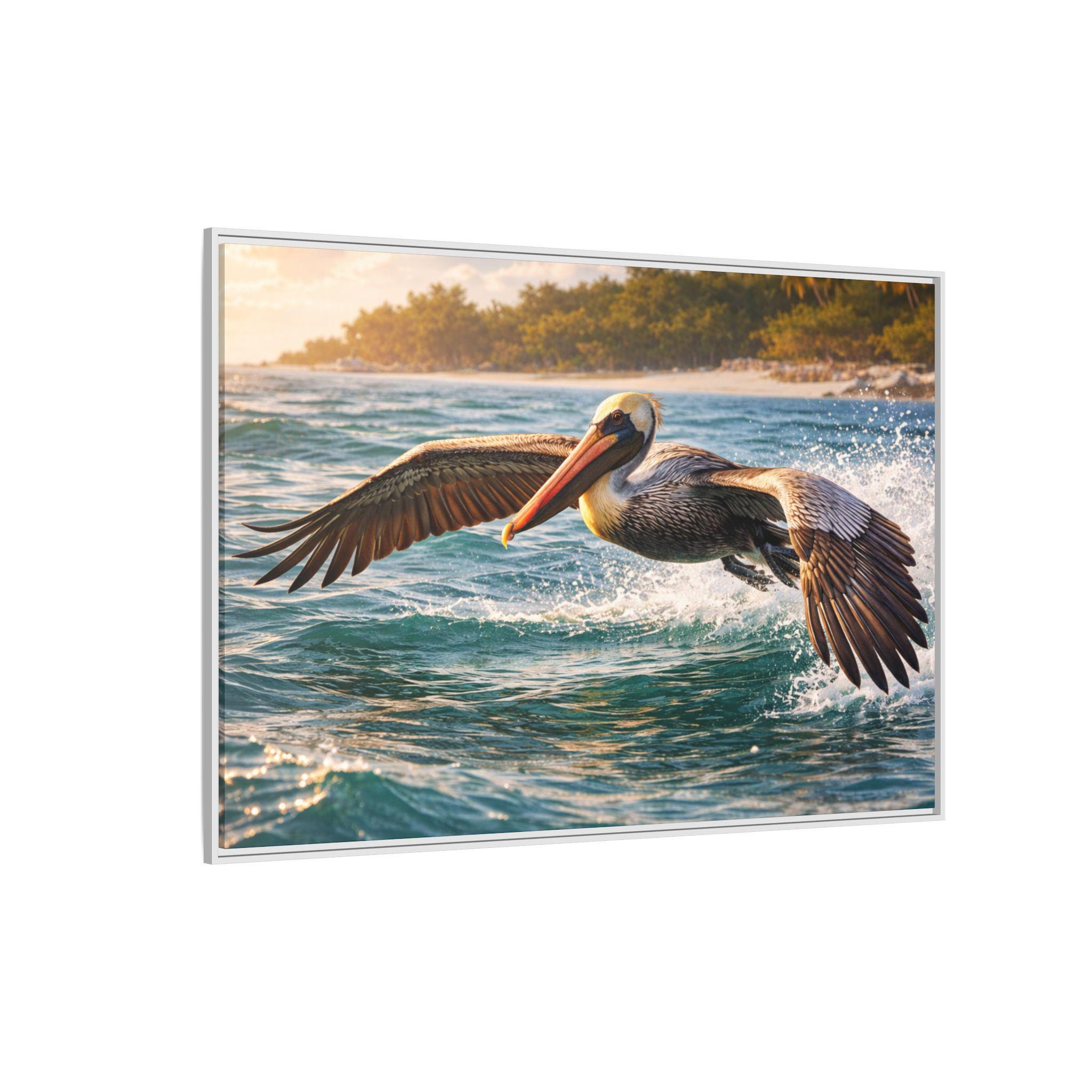 Coastal Pelican Wall Art | Beach House Decor | Ocean Bird Artwork ...