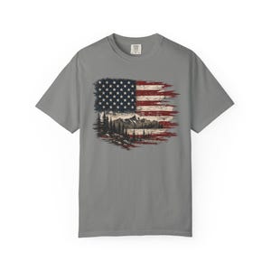 T-shirt met Amerikaanse vlag | T-shirt met bergmotief afbeelding 8
