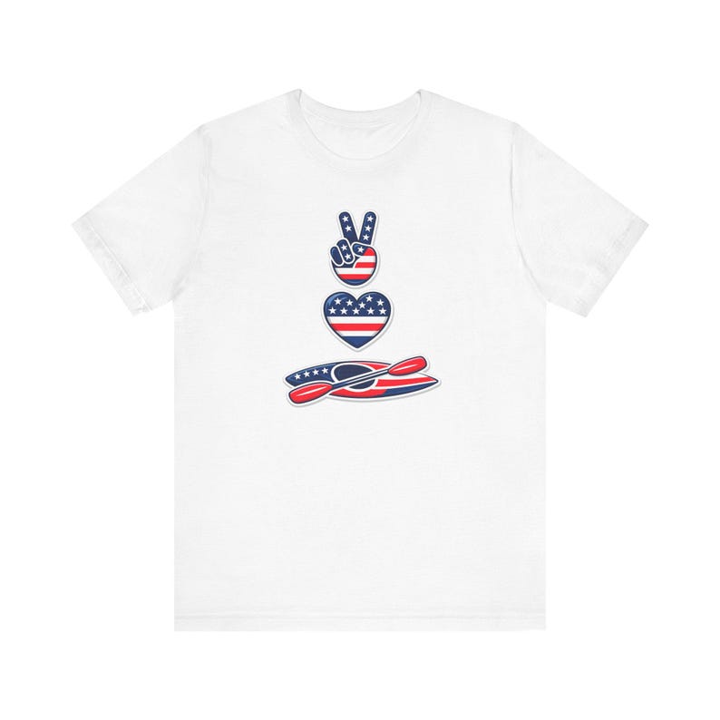 Camiseta de kayak con la bandera estadounidense / Camiseta para flotar en arroyos / Camiseta para la vida en el lago / Conjunto para flotar en el río / Camiseta patriótica de verano / Regalo de kayak para hombres y mujeres imagen 11