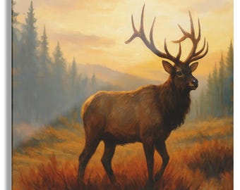 Elk Wall Art | Wildlife Acrylic Print | Rustic Mountain Decor | Bull Elk Artwork | Lodge Cabin Wall Decor | Hunter Gift