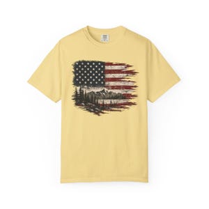 T-shirt met Amerikaanse vlag | T-shirt met bergmotief afbeelding 12