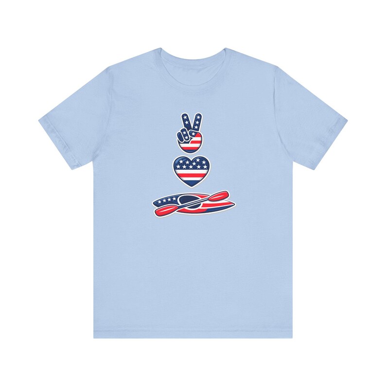 Camiseta de kayak con la bandera estadounidense / Camiseta para flotar en arroyos / Camiseta para la vida en el lago / Conjunto para flotar en el río / Camiseta patriótica de verano / Regalo de kayak para hombres y mujeres imagen 9