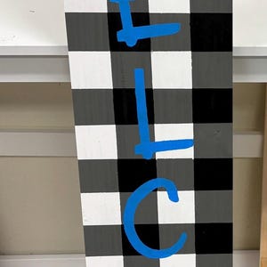 Hand Painted Buffalo Plaid Welcome Sign