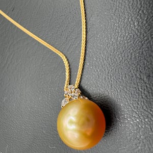 Golden South Sea Pearl Pendant Necklace