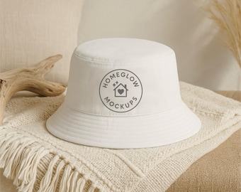Mockup JPEG de chapéu bucket branco