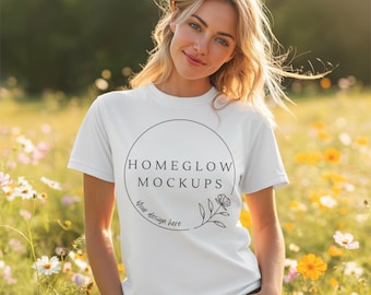 Weiß Comfort Colors 1717 T-Shirt Frühling Mockup JPEG