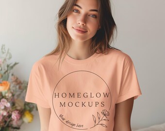 Peachy Comfort Colors 1717 T-shirt Spring Mockup JPEG