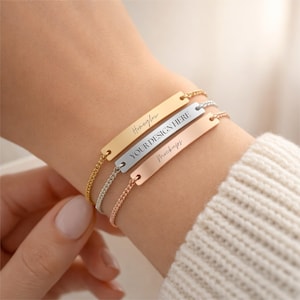 Adjustable Flat Bar Bracelet Engraving Mockup