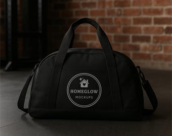 Black Access Dome Duffel Bag Mockup JPEG