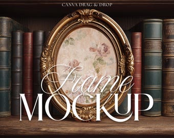 Vintage Oval Frame Mockup | Canva Template