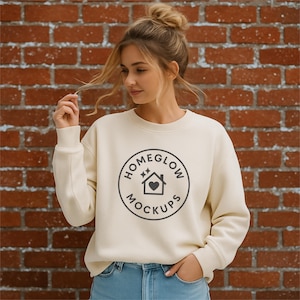 Ivory Comfort Colors 1466 Mockup Winter Ivory Comfort Color Sweatshirt Mockup Cozy Winter Girl Mock CC1466 Mockup Trendy Winter Mockup