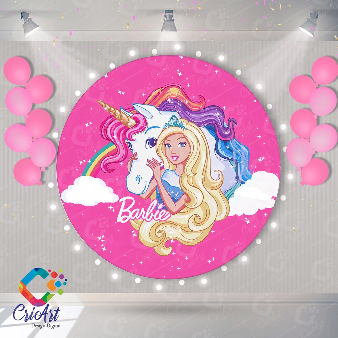 Barbie Party Backdrop Cover: Round Arch & Cylinder Set - Etsy