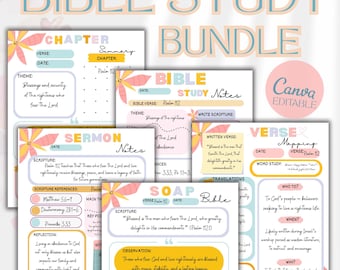 Printable Bible Study Templates, SOAP Method, Sermon Notes (GoodNotes PDF)
