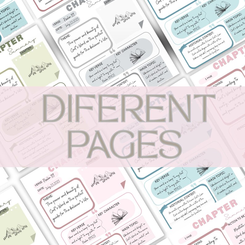Bible Study Chapter Summary Template,printable Guided Study Worksheet ...