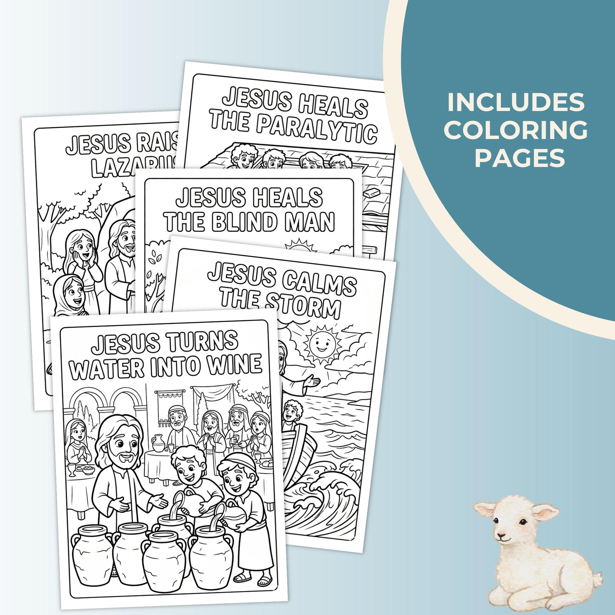 20 Miracles of Jesus Coloring Pages for Kids – Christian Printable ...