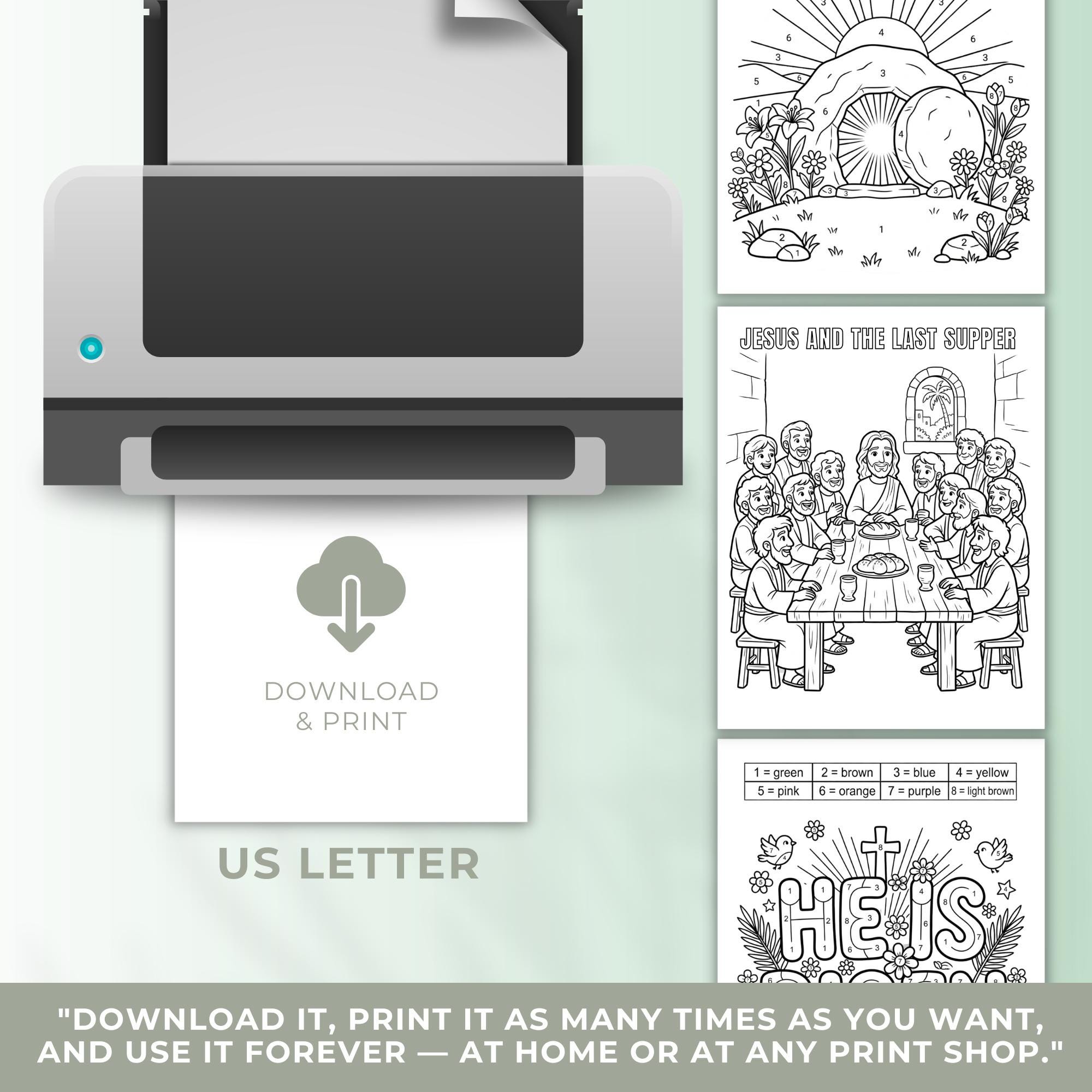 Christian Easter Activity Pack for Kids Printable PDF 20 Holy Week ...