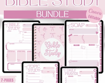 Digital Bible Study Journal, SOAP Template, Editable Christian Planner (PDF)