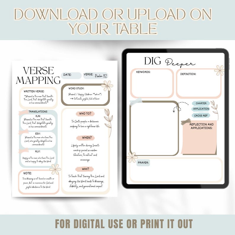Printable Verse Mapping Bible Study Template Canva Editable Pdf,bible ...