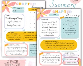 Printable Bible Chapter Study Template: Guided Scripture Journal (PDF Download)