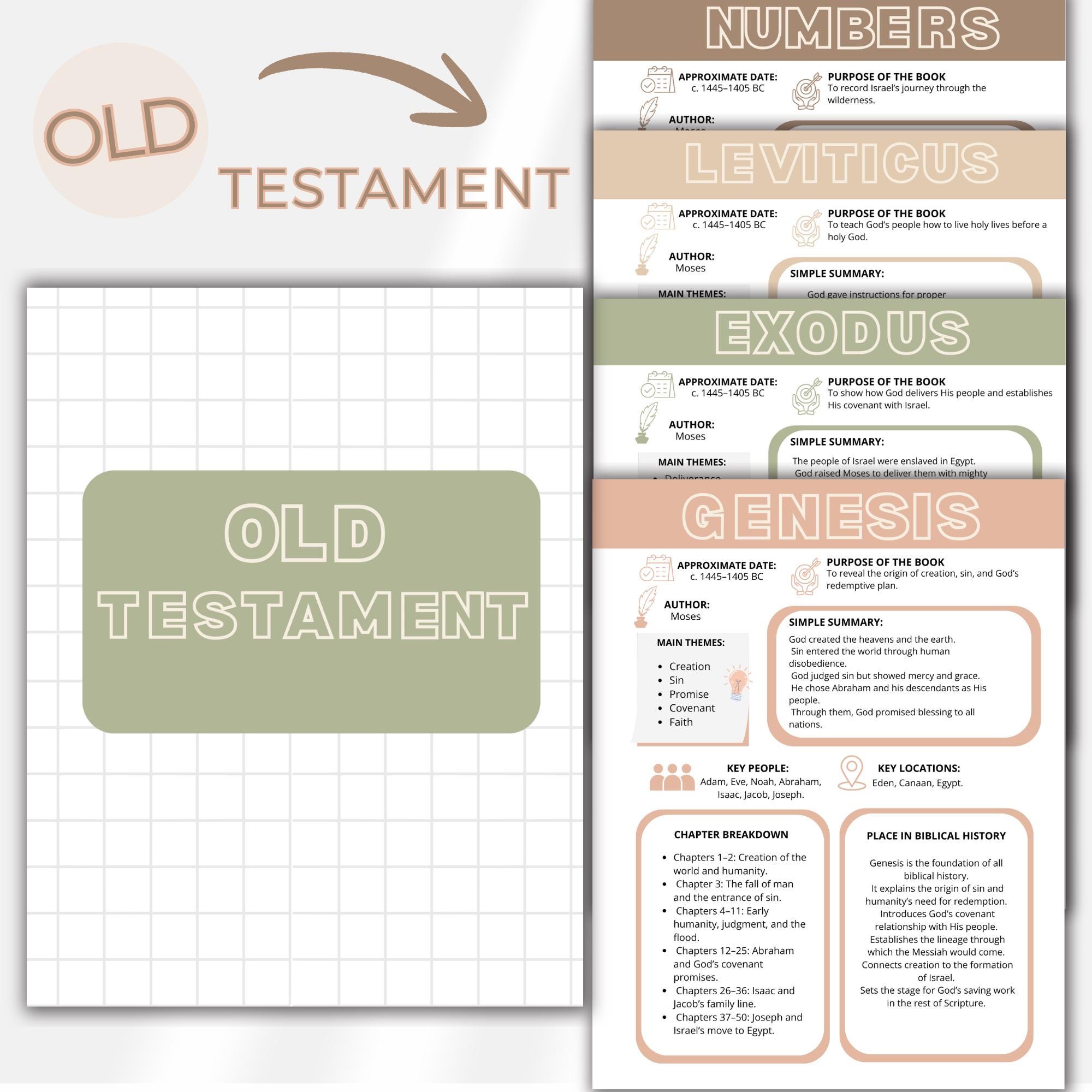 66 Book Bible Summary Guide, Old New Testament Overview (printable PDF ...