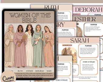 Women of the Bible Study Canva Editable | Bible Women Study Guide, Prayer Journal, Reflection Pages PDF