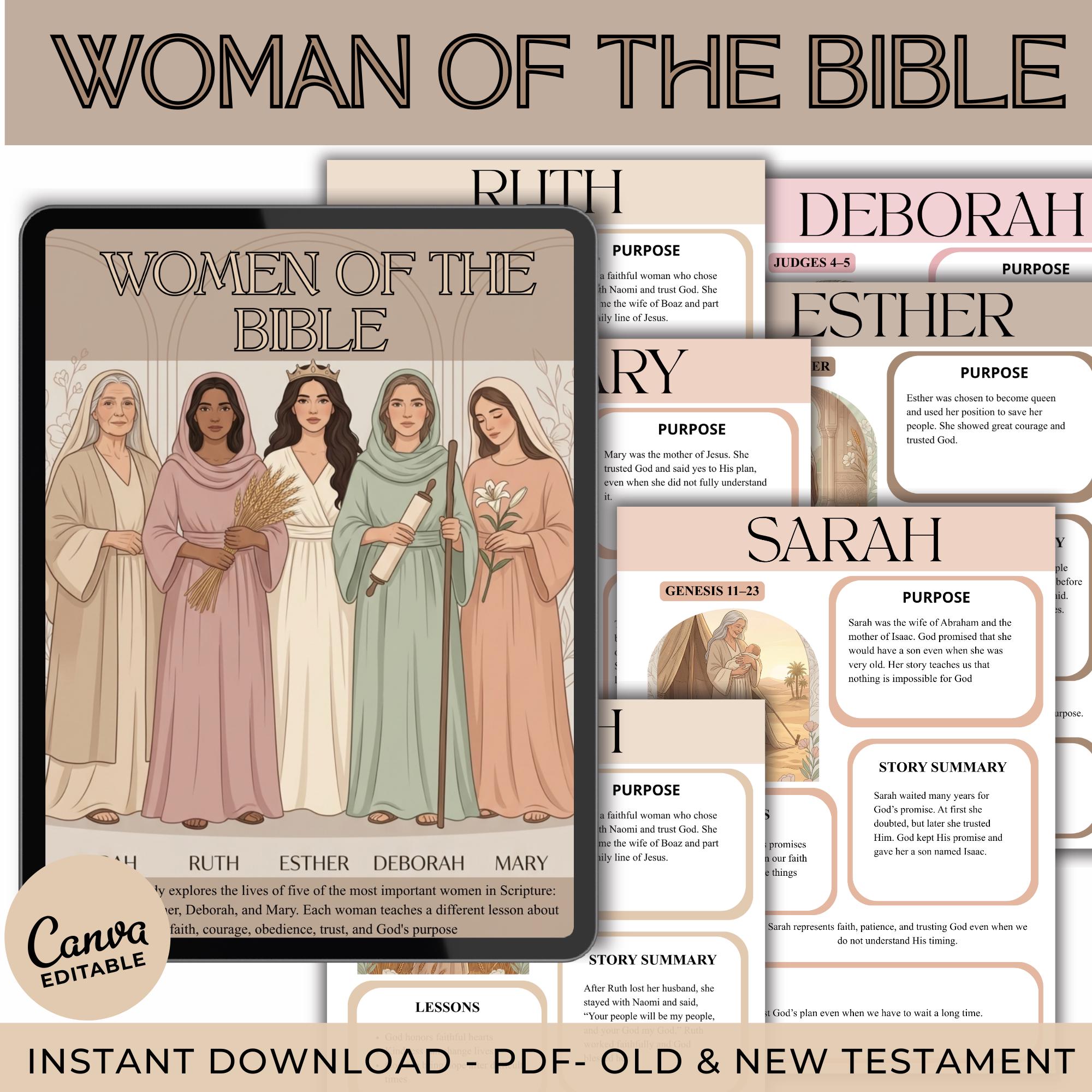 Women of the Bible Study Canva Editable | Bible Women Study Guide ...