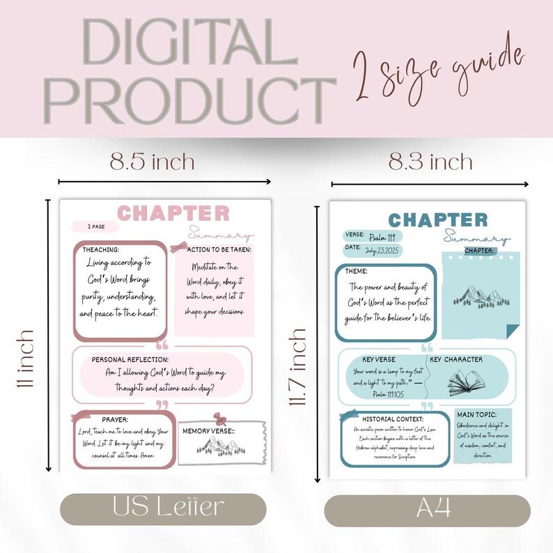 Bible Study Chapter Summary Template,printable Guided Study Worksheet ...