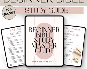 Beginner Bible Study Master Guide | Bible Study Template | Faith Journal | Printable Christian Gift | Canva Editable Pack,