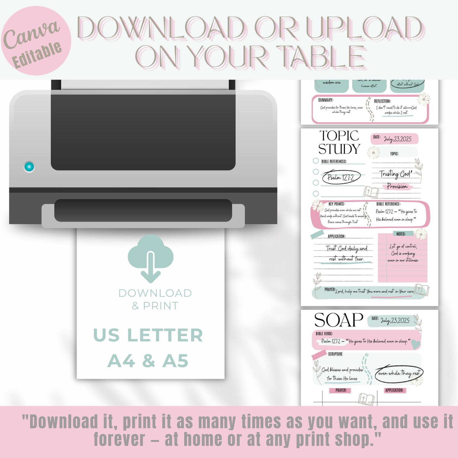 Editable Bible Studytemplate in Canva Bundle, Bible Study Tool Template ...