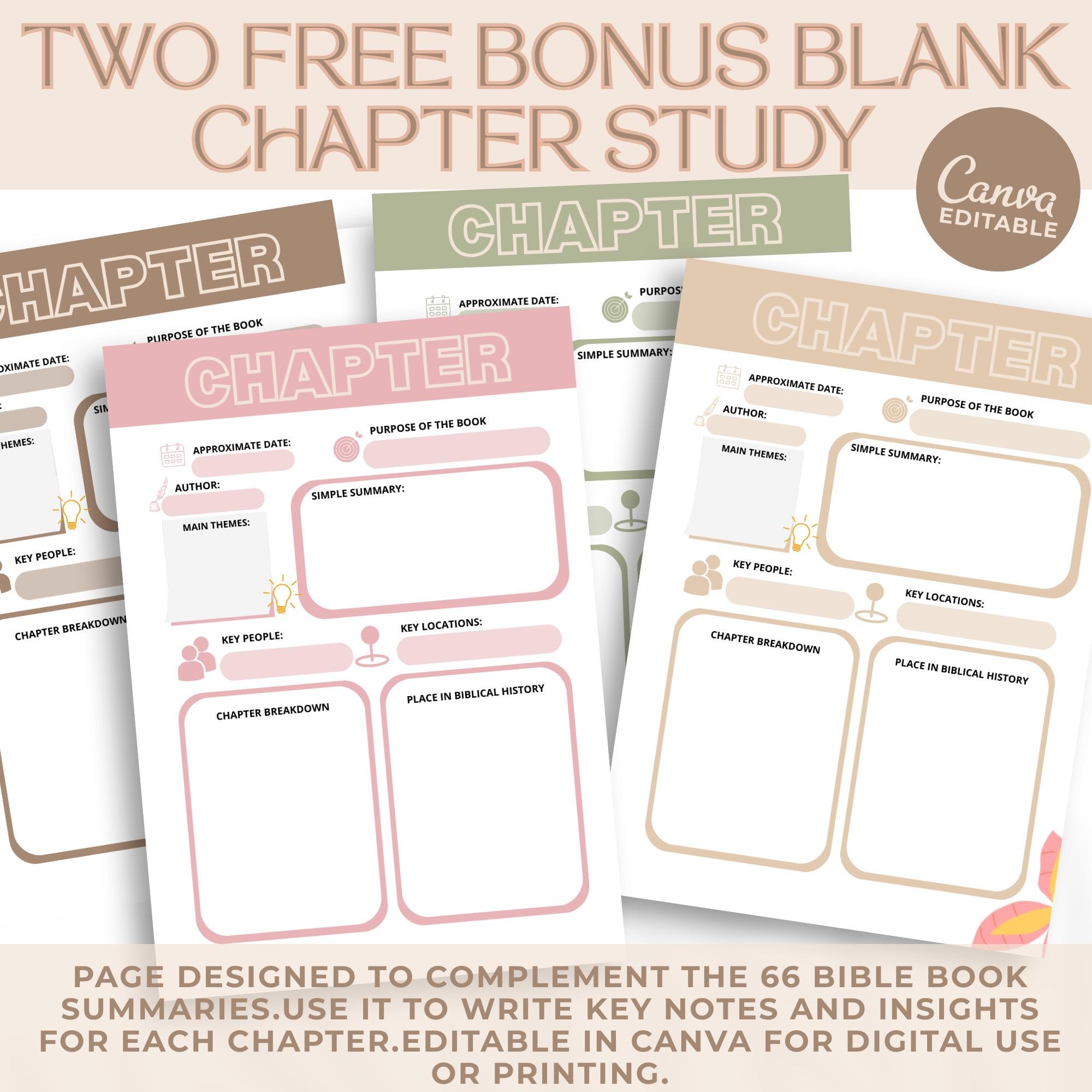 66 Book Bible Summary Guide, Old New Testament Overview (printable PDF ...