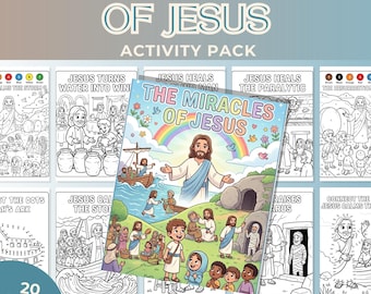 20 Miracles of Jesus Coloring Pages for Kids – Christian Printable Activity Pack for Sunday School, VBS PDF Instant Download and Homeschool!