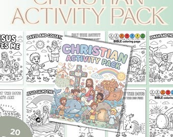 Christian Activity Book for Kids, Bible Coloring Pages PDF, Jesus & Gospel Coloring, Printable Christian Activity Pack,christian coloring