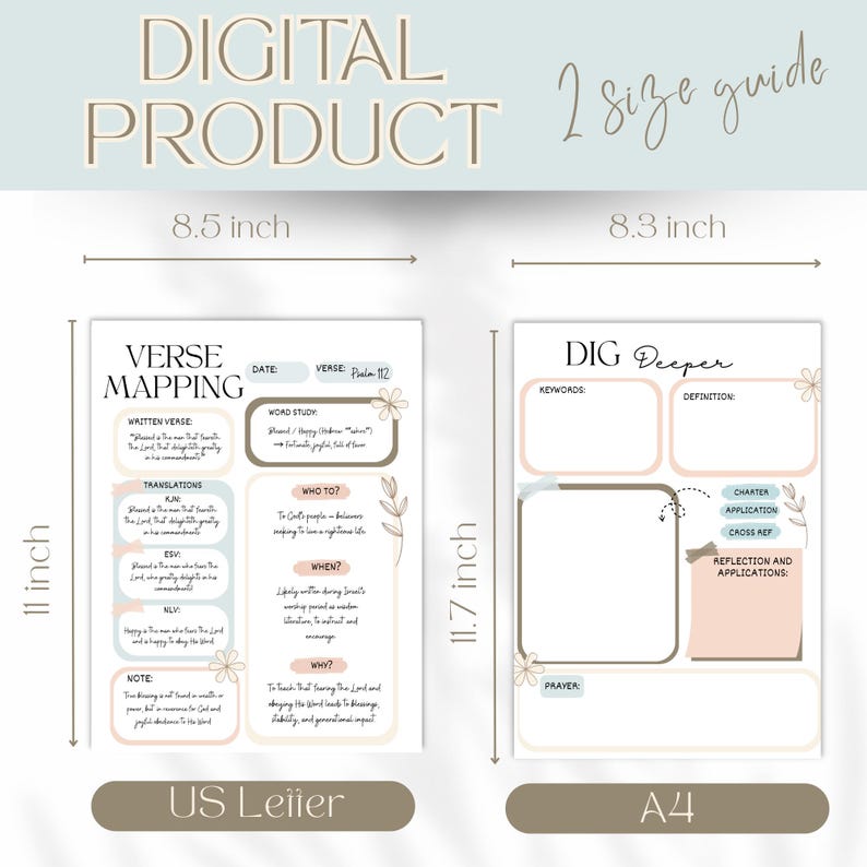 Printable Verse Mapping Bible Study Template Canva Editable Pdf,bible ...
