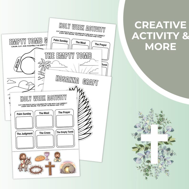 Christian Easter Activity Pack for Kids Printable PDF 20 Holy Week ...