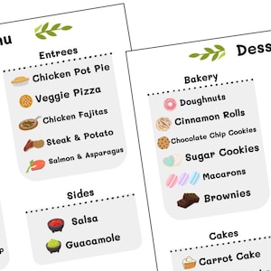 Afdrukbaar menu voor my Recipe-kaartensets 1 en 2 - DIRECT DOWNLOADEN